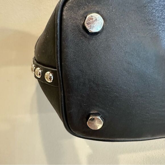 Rebecca Minkoff | Blythe Black leather Silver-stud hobo satchel bag crossbody - Picture 8 of 10